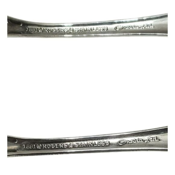 Oneida Rogers True Arbor Rose 2 Oval Soup Spoons Stainless Replacement Flatware - Picture 3 of 7